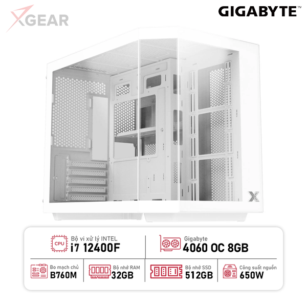 PC Xi7 Gigabyte Gaming 4060 (i7 12700F/32GB/VGA 4060 8GB/SSD 256GB PCIe)