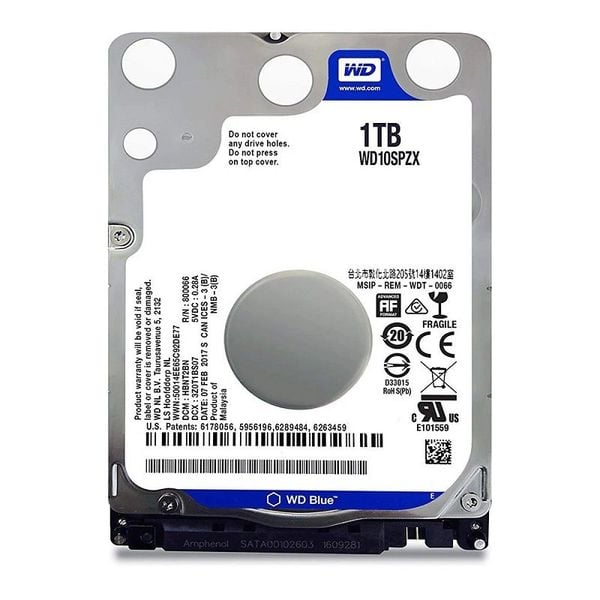 HDD Laptop Western Digital Blue 1TB 2.5″ 5400 Rpm 128MB Cache (WD10SPZX) 