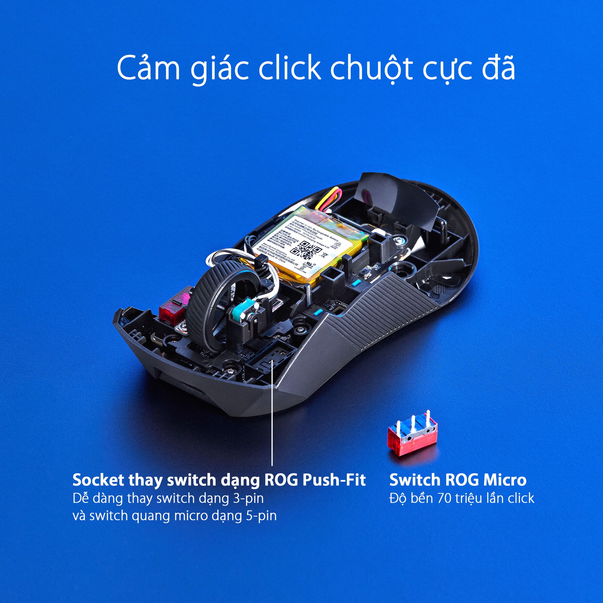 Chuột gaming Asus ROG Gladius III Wireless AimPoint - Xgear