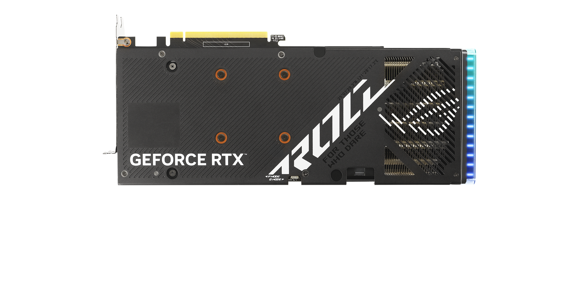 Rear view of the ROG Strix GeForce RTX 4060 graphics card.