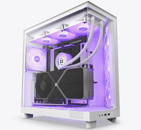 Case NZXT H6 Flow WHITE 3 FAN RGB