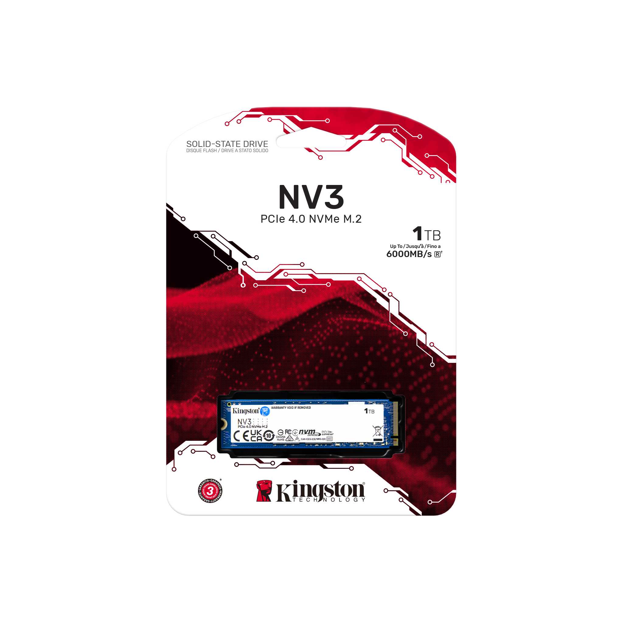 SSD Kingston NV3 NVMe PCle Gen 4.0 1TB (SNV3S/1TB)