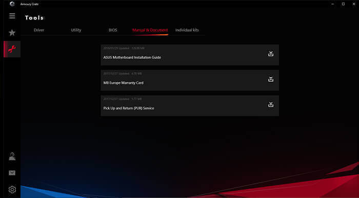 Armoury Crate UI - DRIVER & MANUAL DOWNLOAD