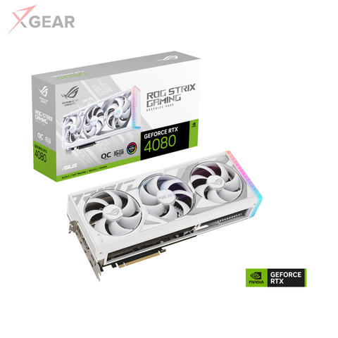 Card màn hình ASUS ROG Strix GeForce RTX 4080 16GB GDDR6X OC White Edition (ROG-STRIX-RTX4080-O16G-WHITE)