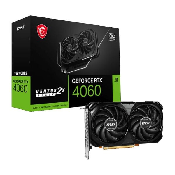 VGA MSI GeForce RTX 4060 Ventus 2X Black OC 8G