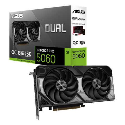 Vga Asus Dual GeForce RTX 5060 8GB GDDR7 OC Edition (DUAL-RTX5060-O8G)