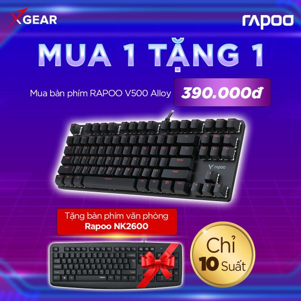 Bàn phím cơ Rapoo V500 Alloy – Không LED