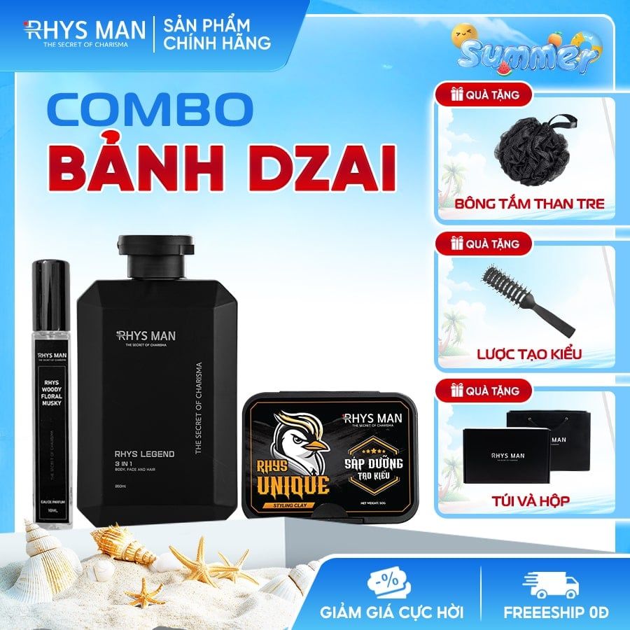 COMBO BẢNH DZAI (Tặng bông tắm than tre, lược tạo kiểu, túi và hộp)