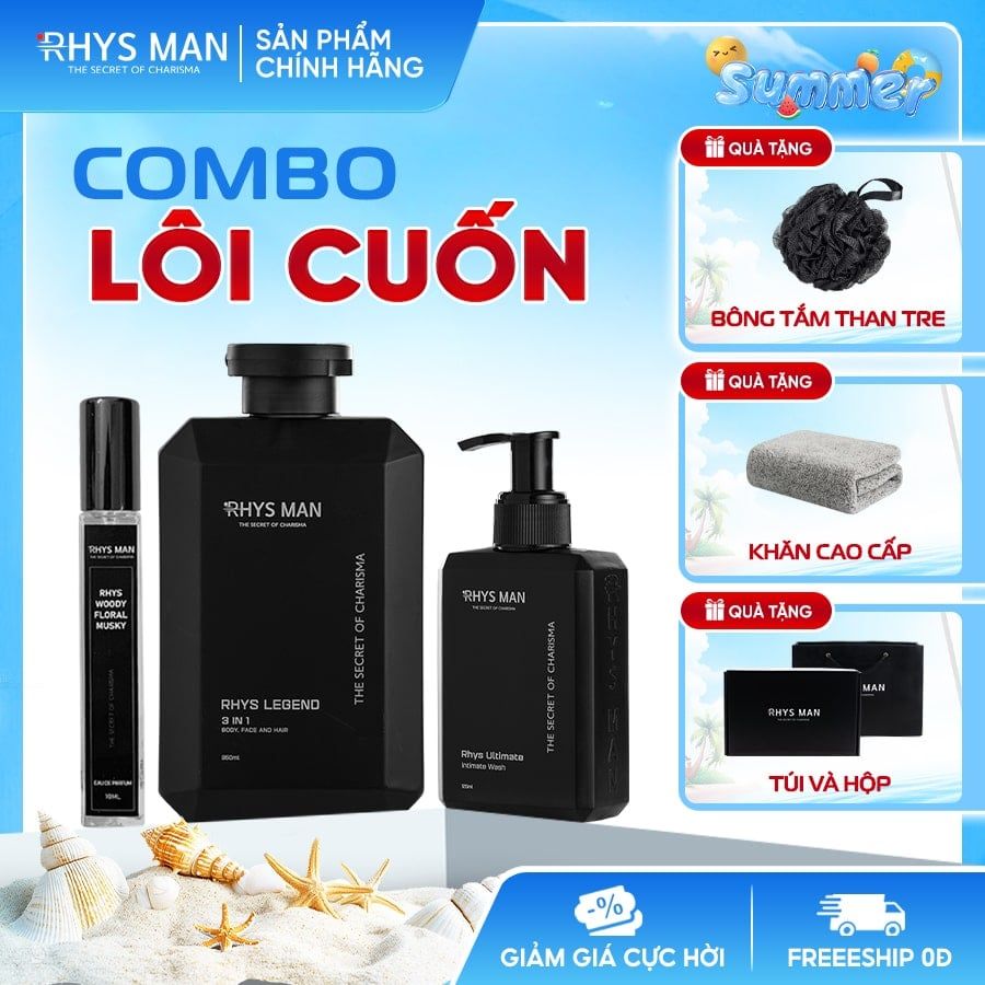 COMBO LÔI CUỐN (Tặng bông tắm than tre, khăn cao cấp, túi và hộp)