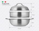  Xửng hấp 2 tầng chất liệu không gỉ Casani 