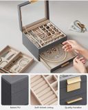  Hộp đựng trang sức, kính mắt, phụ kiện trang điểm có nắp kính Songmics 