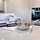  Chảo Chống Dính Tự Thân Không Gỉ Casani Italy, dùng được mọi loại bếp, lòng chảo tổ ong giúp róc dầu mỡ 