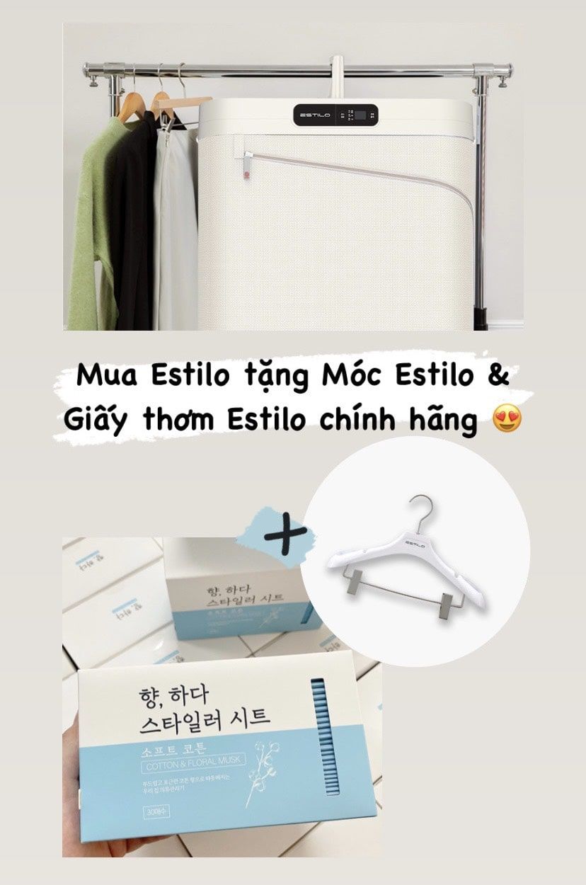  Tủ giặt sấy Estilo ILS-100VWSB nhỏ gọn, công nghệ giặt sấy khử mùi quần áo 