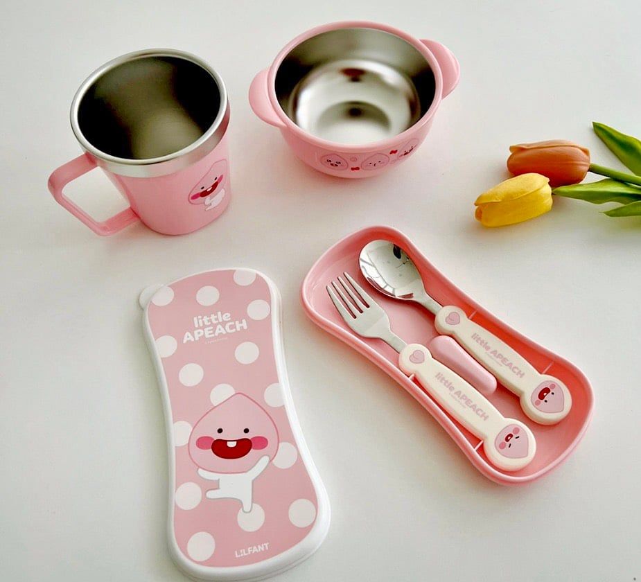  Bộ bát thìa dĩa ăn dặm cực xinh LilFant Hàn Quốc 