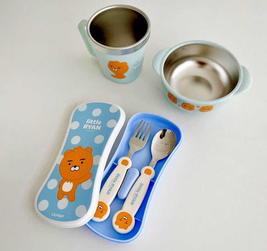  Bộ bát thìa dĩa ăn dặm cực xinh LilFant Hàn Quốc 