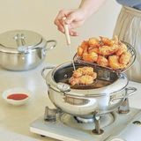  Nồi chiên ngập dầu Casani Fryer Pot nội địa hàn có nhiệt kế và khay ráo mỡ tiện lợi, dùng được mọi loại bếp 