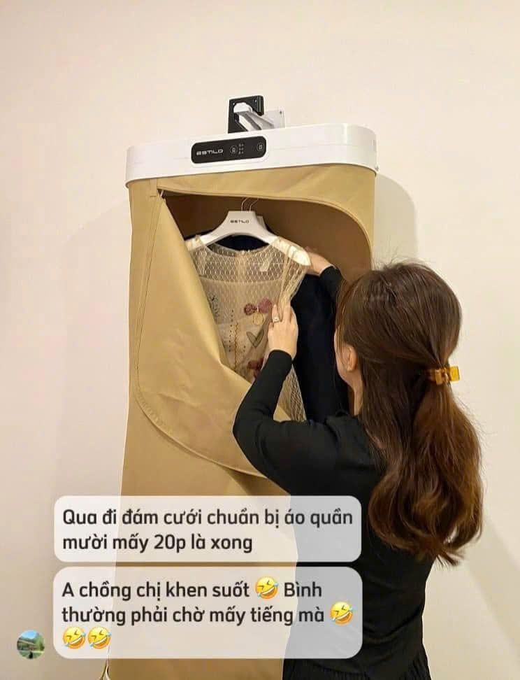  Tủ giặt sấy Estilo ILS-100VWSB nhỏ gọn, công nghệ giặt sấy khử mùi quần áo 
