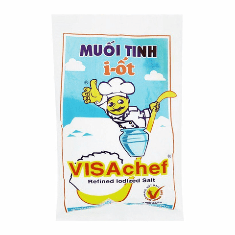 Muối tinh I-ốt Visachef hạt nhỏ 500g