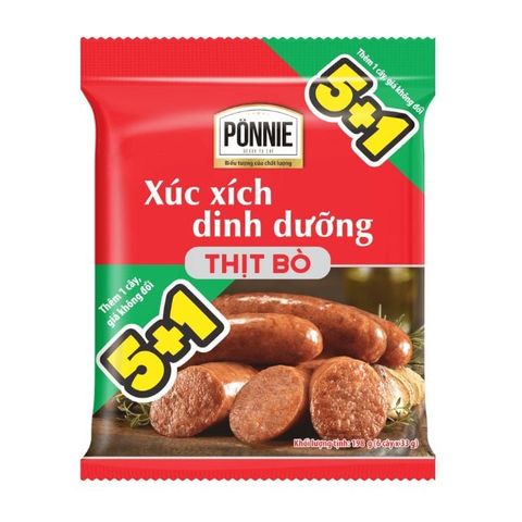 Xúc xích dinh dưỡng thịt bò Ponnie gói 198g