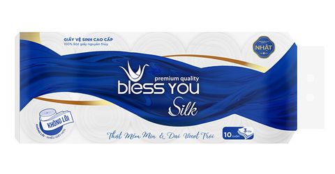 Giấy vệ sinh Blessyou Silk không lõi 10 cuộn