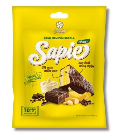 Bánh mềm phủ socola Sapie gói 180g