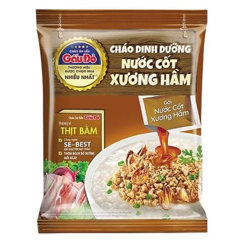 Cháo DD Gấu đỏ nước cốt xương hầm thịt bằm gói 57g