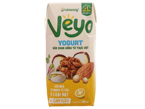 Sữa chua uống  Veyo Yogurt vị cam Yuzu hộp 180ml