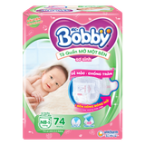 Tã quần Bobby sơ sinh mở một bên NB-S 74 miếng
