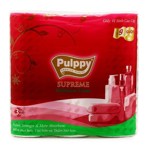 Giấy vệ sinh Pulppy cao cấp 9 cuộn 3 lớp