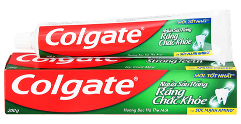 Combo 2 hộp Kem đánh răng Colgate ngừa sâu răng chắc khoẻ bạc hà the mát 200g