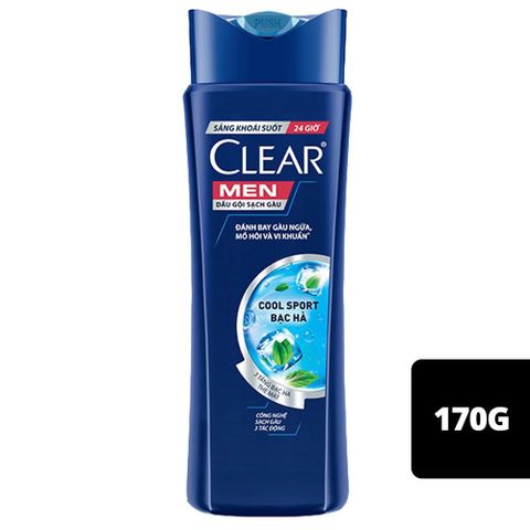 Dầu gội Clear men cool sport Bạc hà 170g