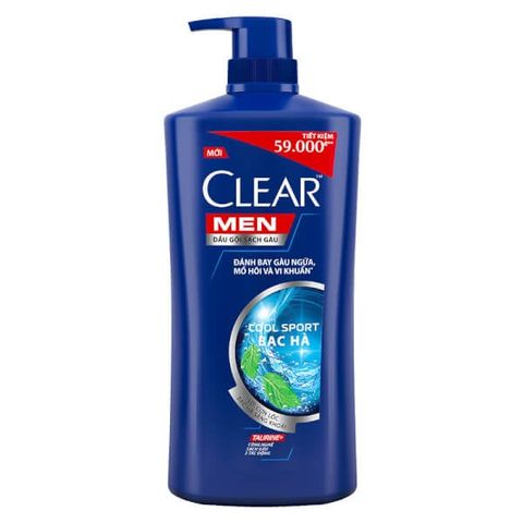 Dầu gội Clear men 3 tầng bạc hà the mát 630g