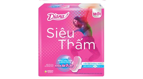 Băng vệ sinh diana dày siêu thấm mỏng cánh 8 miếng
