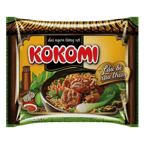 Mì Kokomi lẩu bò rau thơm gói 75g