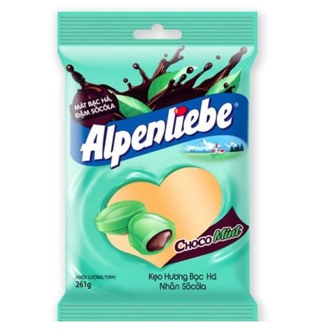 Kẹo Alpenliebe hương bạc hà nhân sôcôla gói 261g