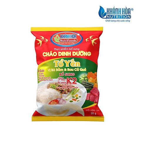 Cháo tổ yến vị thịt bò bằm và rau củ quả Khánh Hòa gói 50g