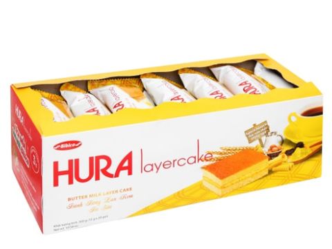 Bánh bông lan Hura bơ sữa khay 300g