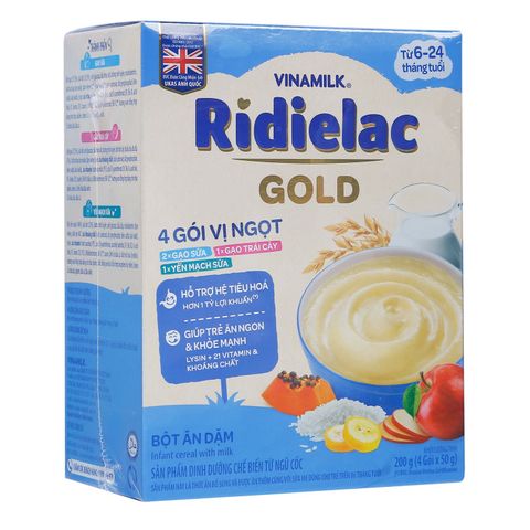Bột ăn dặm Ridielac Gold 4 gói vị ngọt 200g