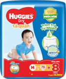 Tã quần huggies Dry tràm trà tự nhiên M 76+8 miếng