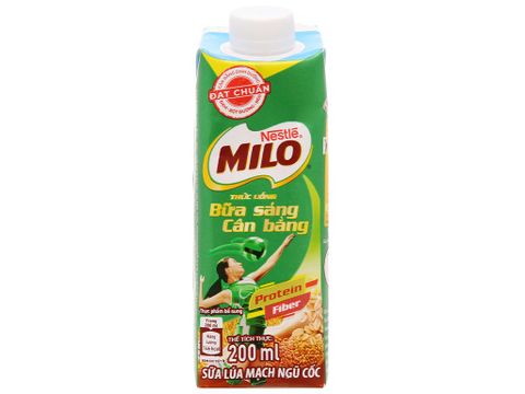 ST Milo ngũ cốc bữa sáng ít đường nắp vặn 200ml