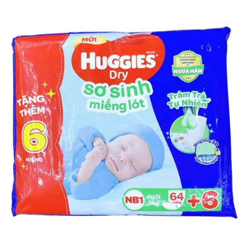 Miếng lót Huggies Dry NB1 64+6 miếng