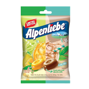 Kẹo Alpenliebe trà bưởi mật ong và hồng trà sữa gói 119g