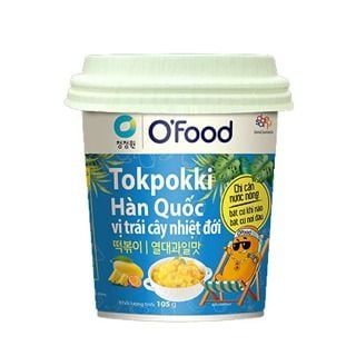 Bánh gạo Tokpokki hàn quốc vị trái cây nhiệt đới ly 105g