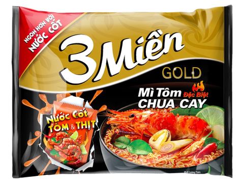 Mì 3 miền Gold tôm chua cay đặc biệt gói 75g