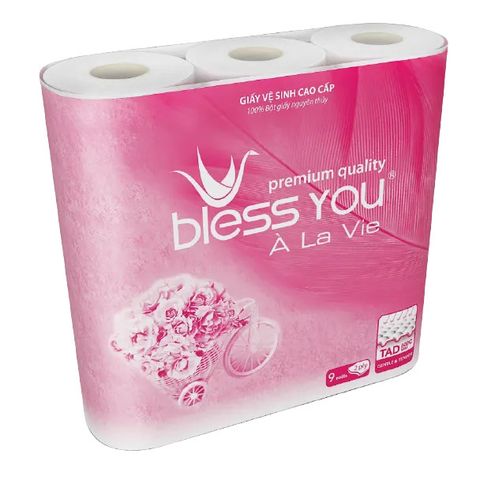 Giấy vệ sinh Blessyou à La Vie có lõi 9 cuộn