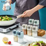  Hủ Đựnq Gia Vị, Hộp Đựng Gia Vị Thủy Tinh Cao Cấp, Nắp Bấm Tiện Lợi 