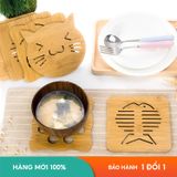  Miếng Lót Nồi Cách Nhiệt Bằng Gỗ, Thiết Kế Dễ Thương 
