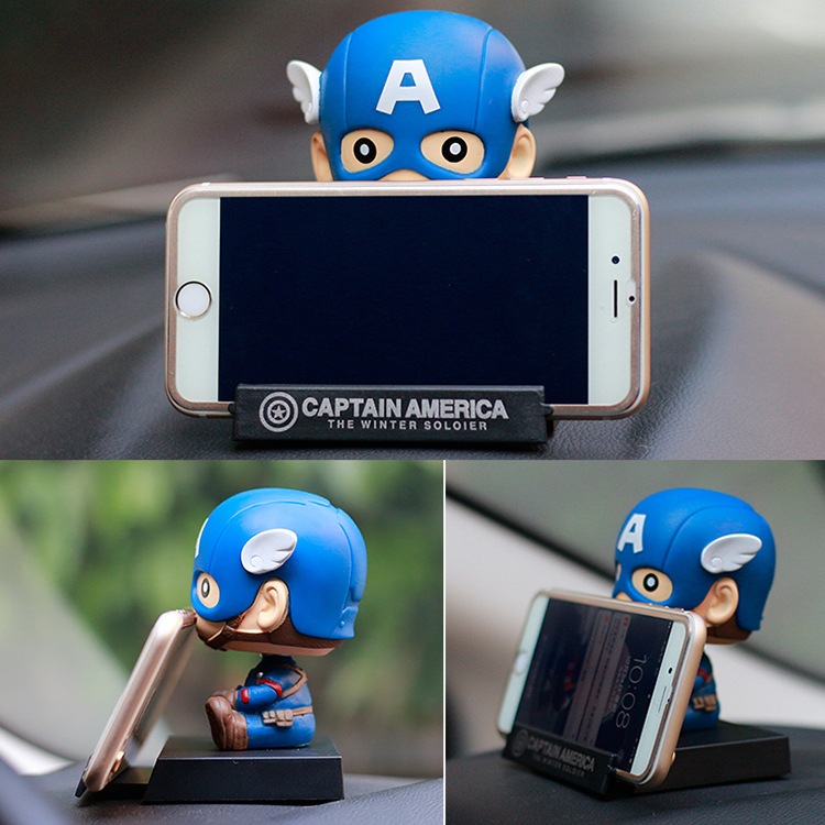  Mô Hình Captain America Chibi Lắc Đầu Siêu Dễ Thương Fullbox | Mô Hình Siêu Anh Hùng Avengers DC Marvels 