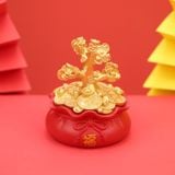  Hủ Vàng Phong Thủy Tài Lộc, Túi Thần Tài Để Taplo Ô Tô, Bàn Làm Việc - Hủ Đựng Muối Gạo Bàn Thờ Thần Tài 
