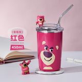  Ly Giữ Nhiệt Gấu Dâu Lotso Siêu Xinh Lõi Inox 304 Chống Gỉ 450ml 